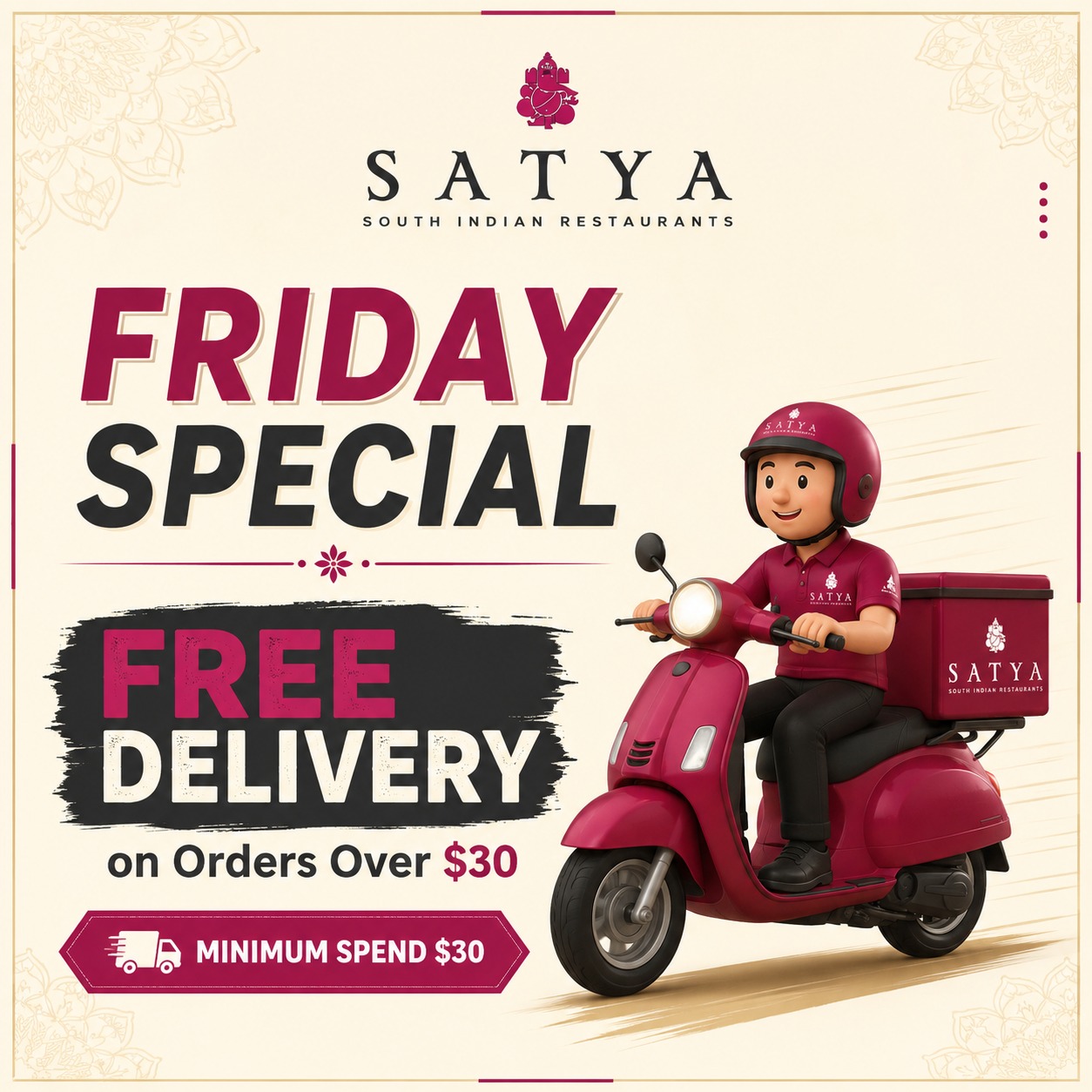Free delivery on minimum order of $30