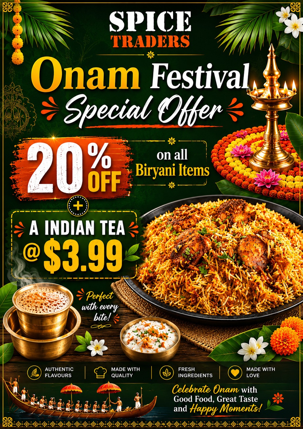ONAM FESTIVAL SPECIAL OFFER - 20% OFF ON ALL BIRYANI