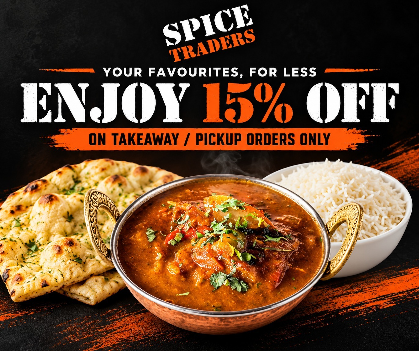 Enjoy 15% Off On Takeaway / Pickup Orders Only
