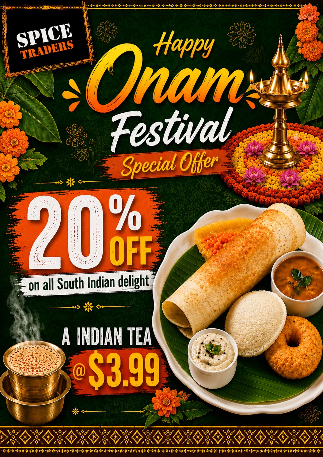 ONAM FESTIVAL SPECIAL OFFER - 20% OFF ON SOUTH INDIAN DELIGHT AND BIRYANI