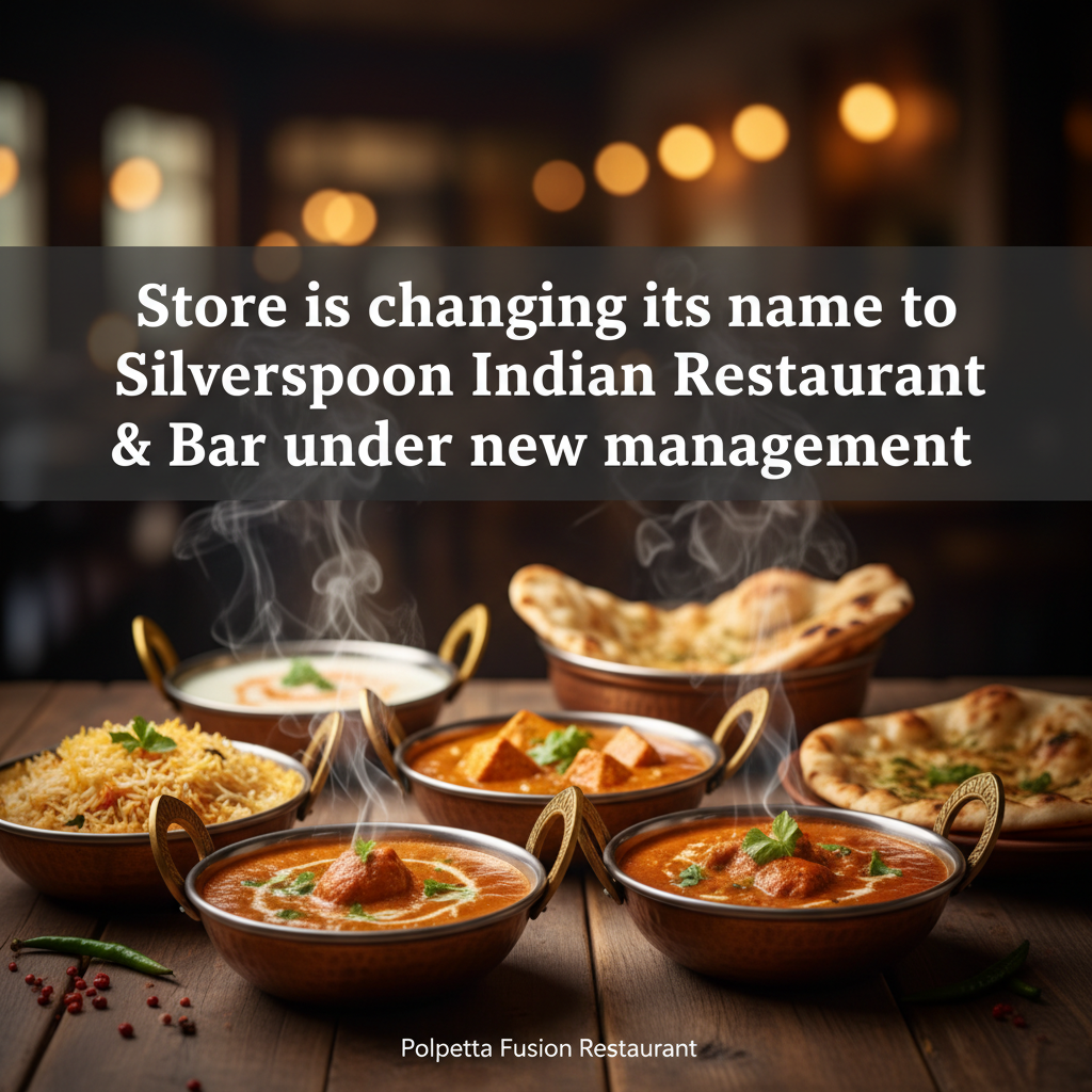 Store is changing its name to Silverspoon Indian Restaurant & Bar under new management