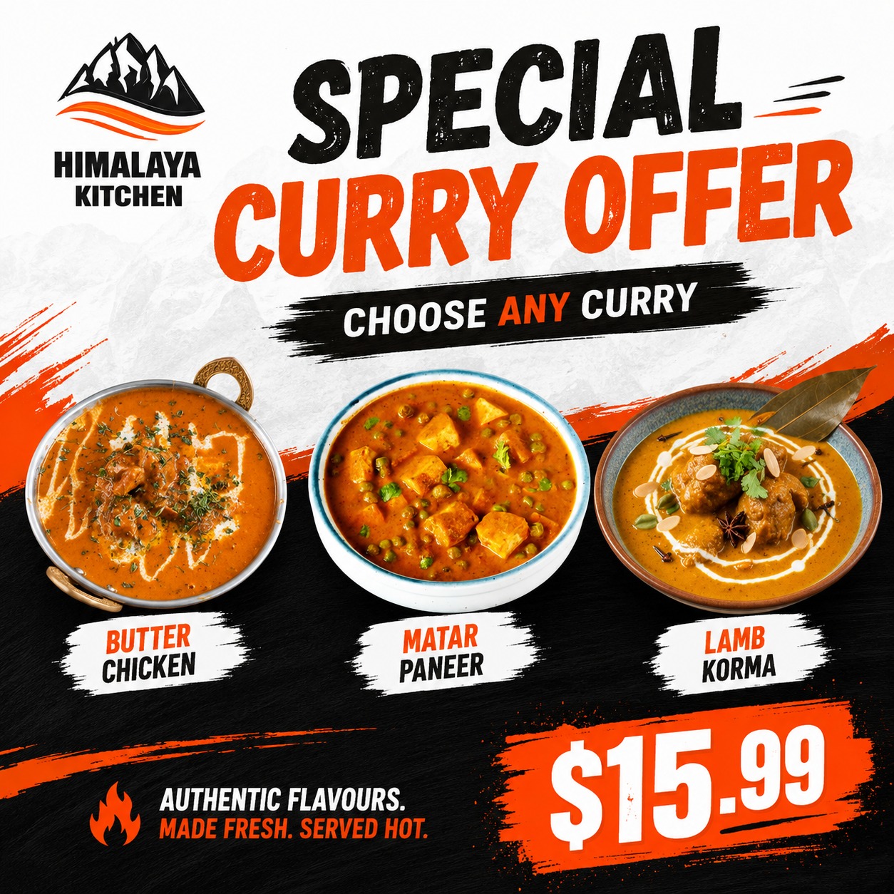 Choose Any Curry @ $15.99