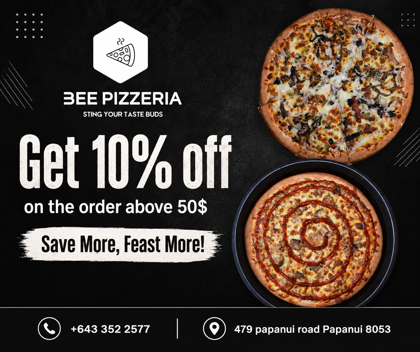 10% flat off on the order of above 50$ 