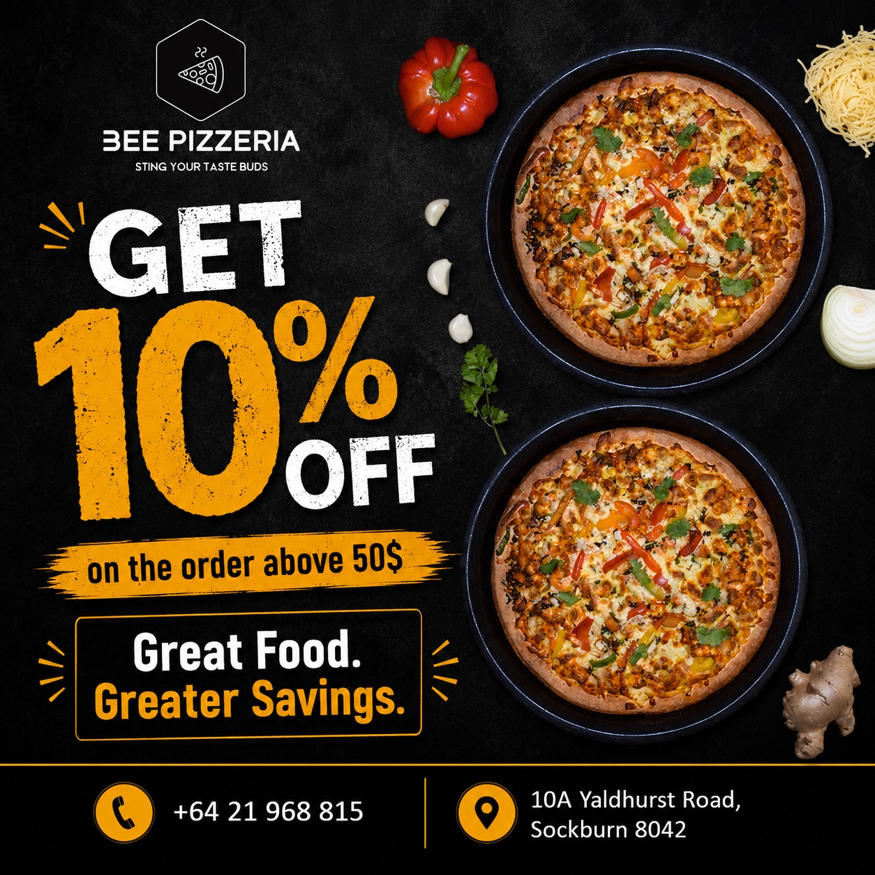 Get 10 % off on orders above $50