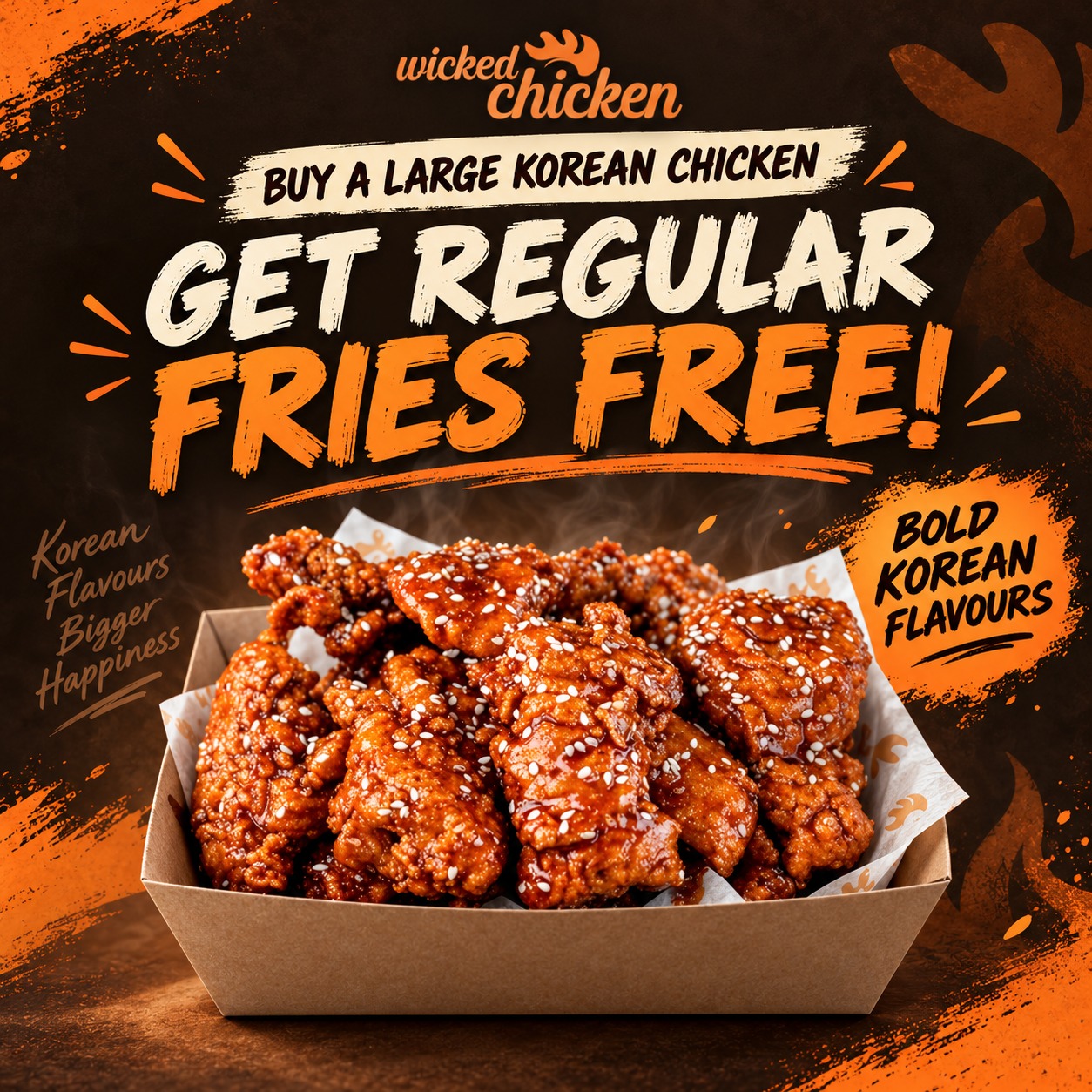 Buy Large Korean Chicken Get Free Regular Fries 