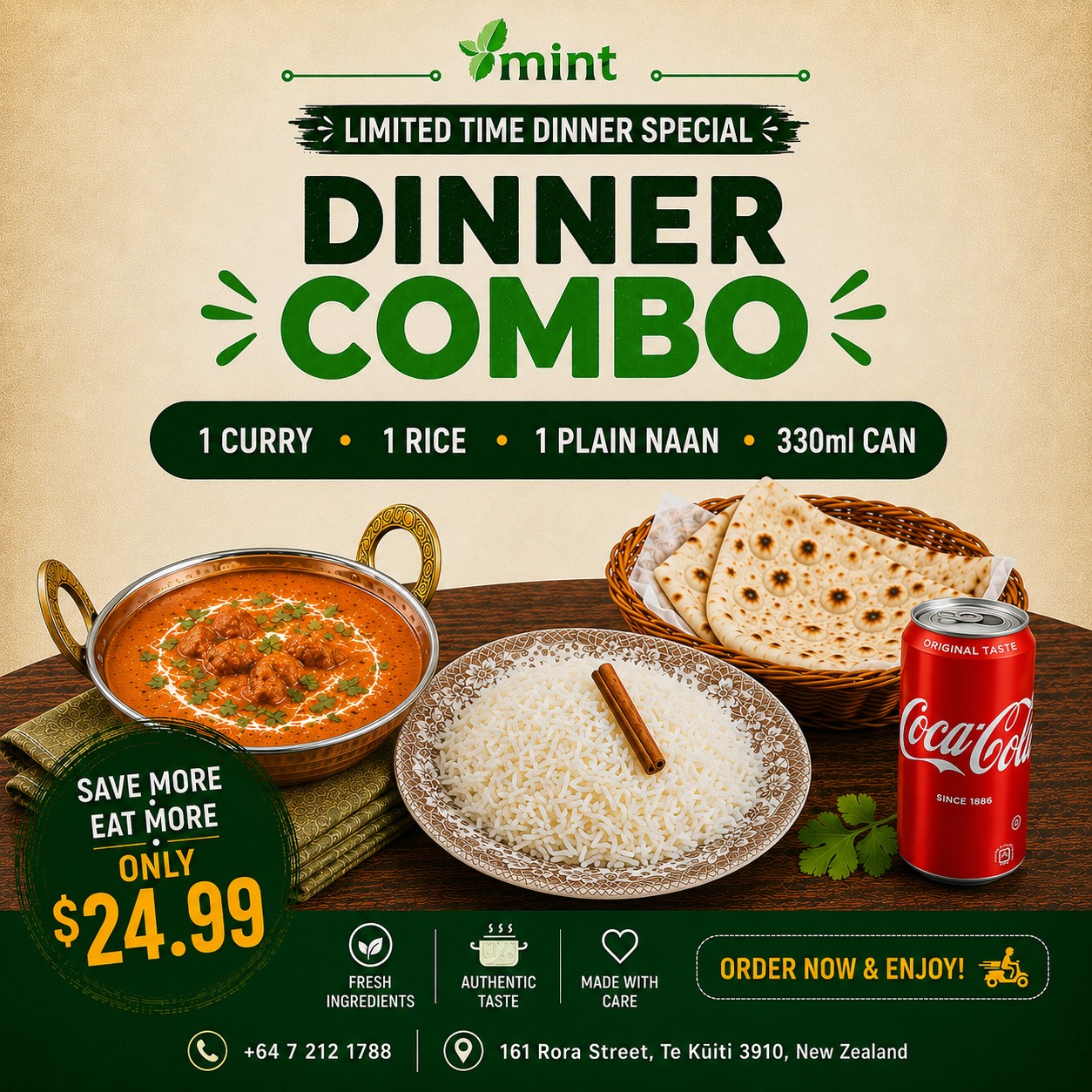Dinner Combo Deal at just $24.99!