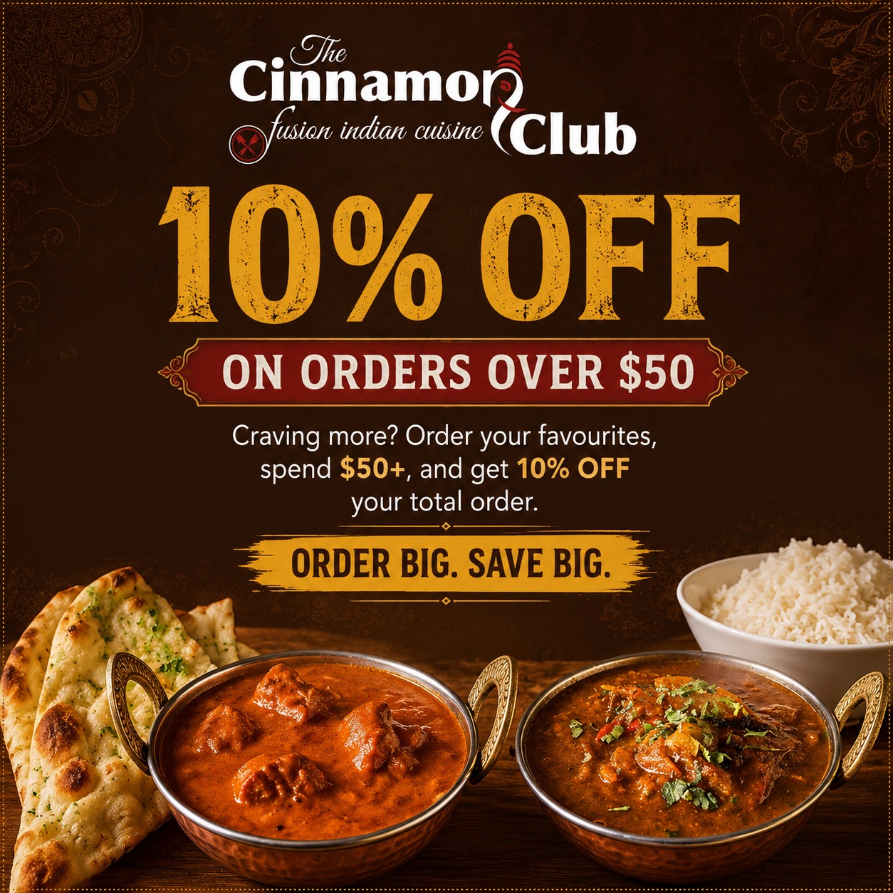 10% off on you order over $50
