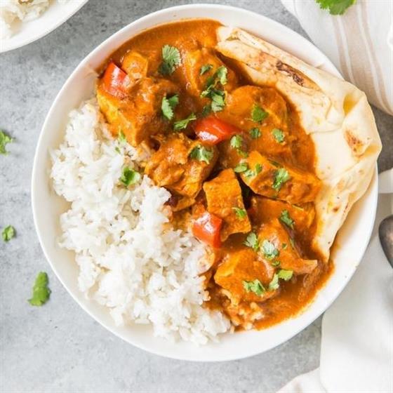 Butter Chicken With Rice & Naan