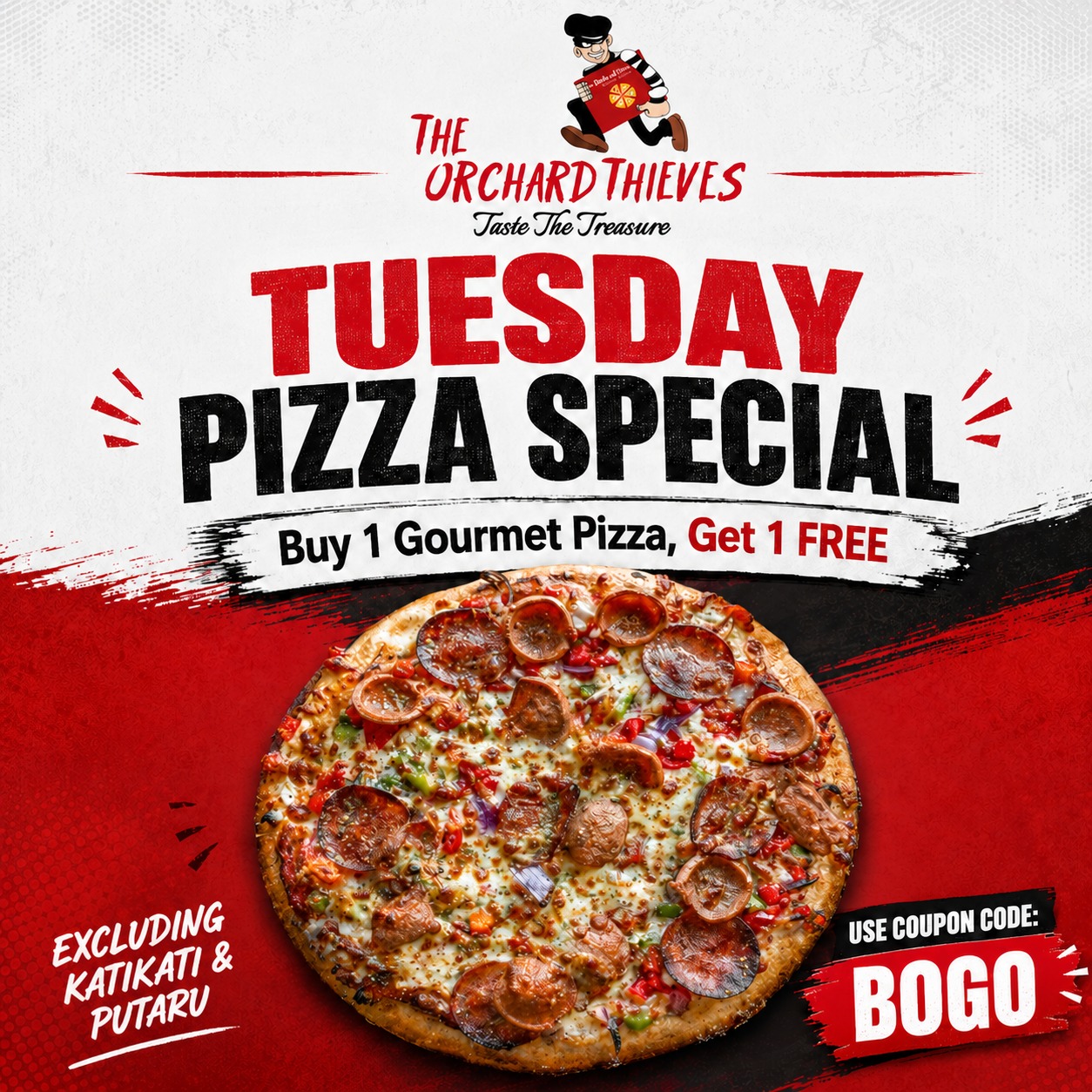 Buy 1 Get 1 FREE Pizza 